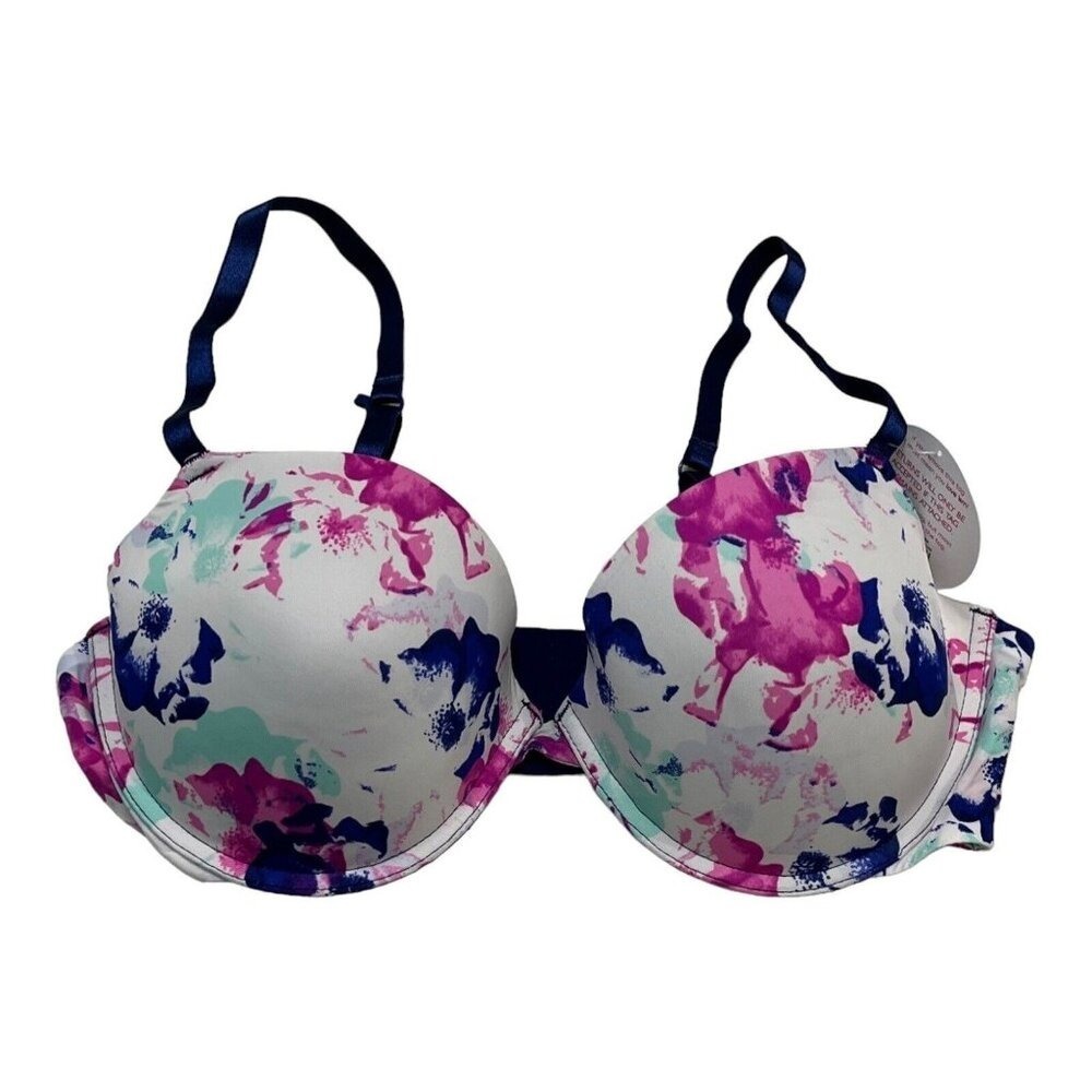 Undies Bra 36D Womens Micro Demi Push Up Floral Tie Dye Underwire‎ Padded